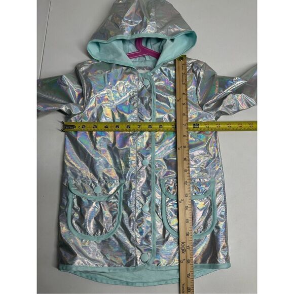 Cat & Jack Girl's Size 4T Button Up Holographic Wind/Water Resistant Jacket - Picture 6 of 11